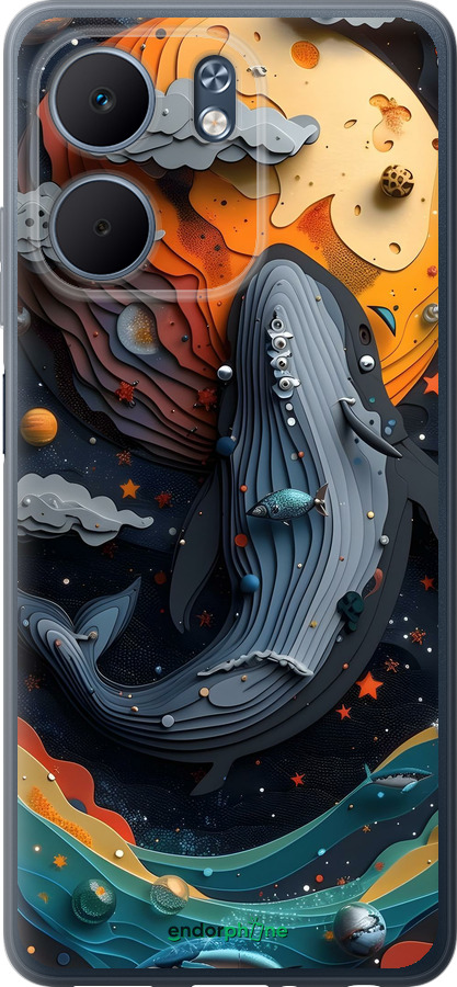 Силиконовый чехол Кит в космосе для Oppo A5X 4G/5G - 6328u-4090 изображение 