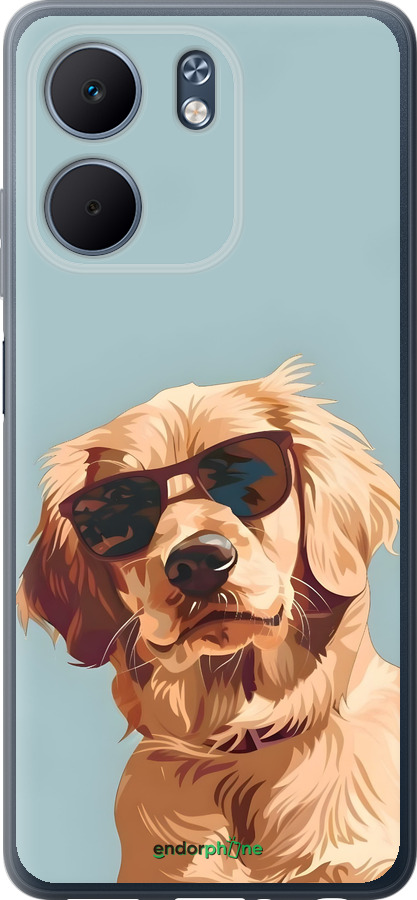 Силиконовый чехол Пес в очках для Oppo A5X 4G/5G - 6381u-4090 изображение 