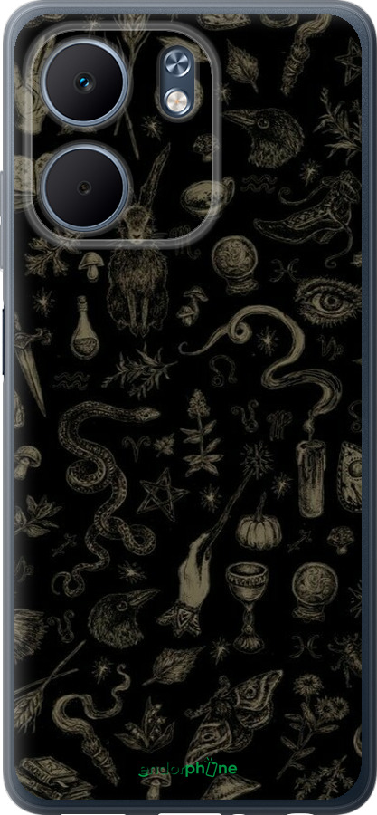 Силиконовый чехол Мистический коллаж с травами и магическими символами для Oppo A5X 4G/5G - 6428u-4090 изображение 