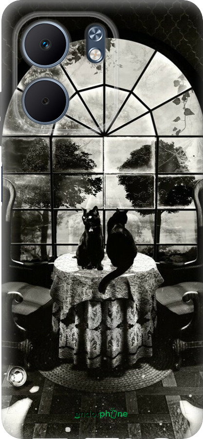 Силиконовый чехол Череп и коты для Oppo A5X 4G/5G - 6432u-4090 изображение 