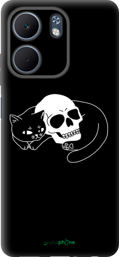 Силиконовый чехол С изображением кота и черепа для Oppo A5X 4G/5G - 6491u-4090 изображение 