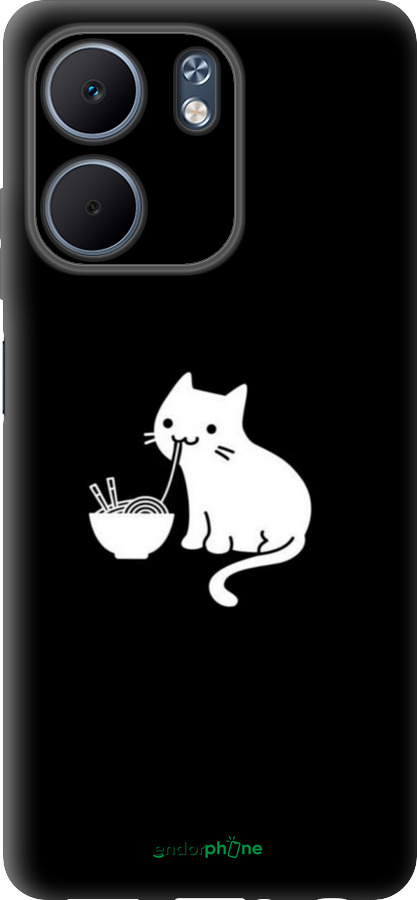 Силиконовый чехол С милым котом на черном фоне для Oppo A5X 4G/5G - 6528u-4090 изображение 