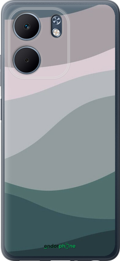 Силіконовий чехол З фіолетовим та бірюзовим ретро-стилем та хвилями для Oppo A5X 4G/5G - 6533u-4090 изображение 