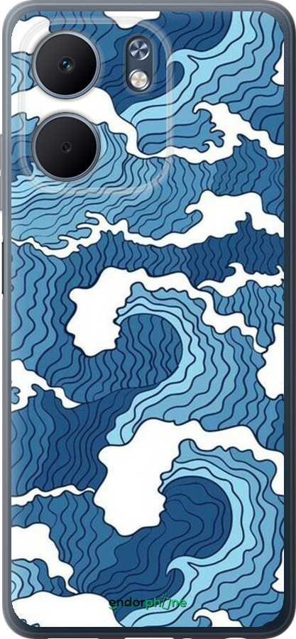 Силіконовий чехол Абстрактний малюнок морських хвиль для Oppo A5X 4G/5G - 6538u-4090 изображение 