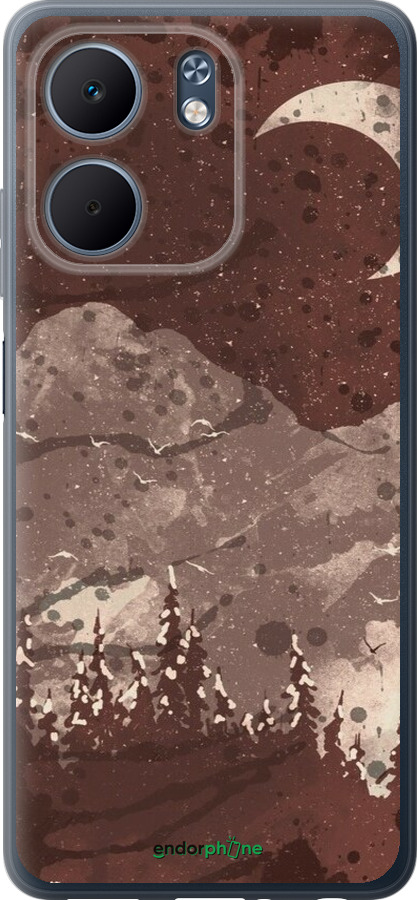 Силіконовий чехол із зображенням місячного пейзажу у нічному лісі для Oppo A5X 4G/5G - 6546u-4090 изображение 