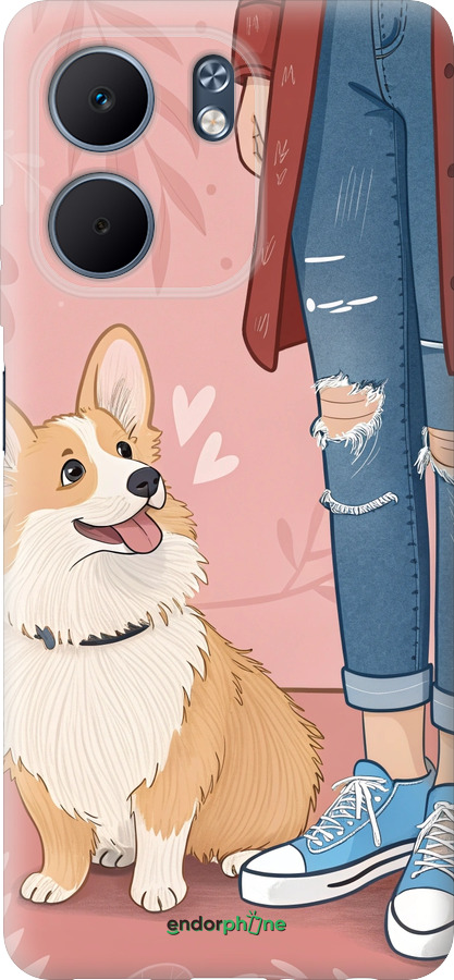 Силиконовый чехол Корги 3 для Oppo A5X 4G/5G - 6707u-4090 изображение 