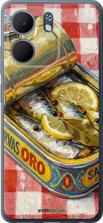 Силиконовый чехол Vintage Sardine Tin Phone для Oppo A5X 4G/5G - 6772u-4090 изображение 