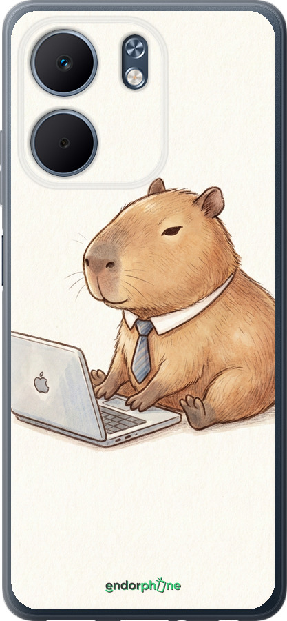 Силиконовый чехол Funny Capybara CEO Working для Oppo A5X 4G/5G - 6777u-4090 изображение 