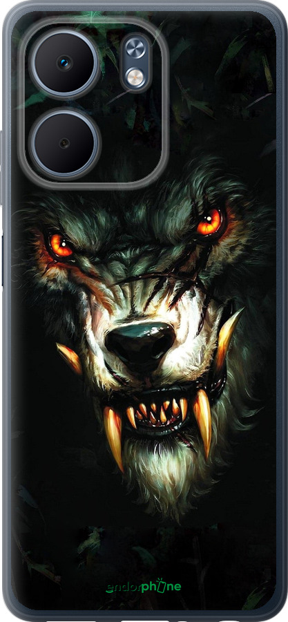 Силиконовый чехол Дьявольский волк для Oppo A5X 4G/5G - 833u-4090 изображение 