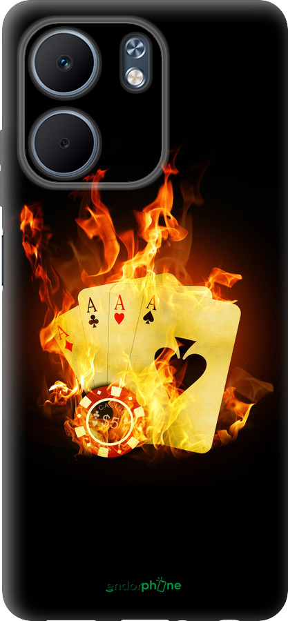 Силиконовый чехол Горящие карты для Oppo A5X 4G/5G - 839u-4090 изображение 