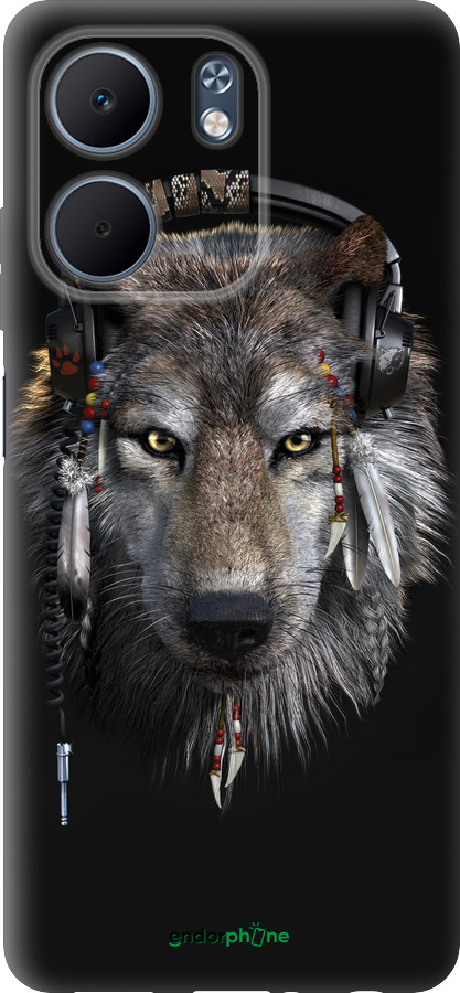 Силиконовый чехол Волк-меломан для Oppo A5X 4G/5G - 875u-4090 изображение 