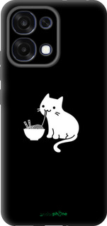 Силиконовый чехол С милым котом на черном фоне для Oppo A6 Pro 4G - 6528u-4229 изображение 