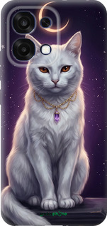 Силиконовый чехол Mystic White Cat Gothic Dark Purple Gold для Oppo A6 Pro 4G - 6805u-4229 изображение 