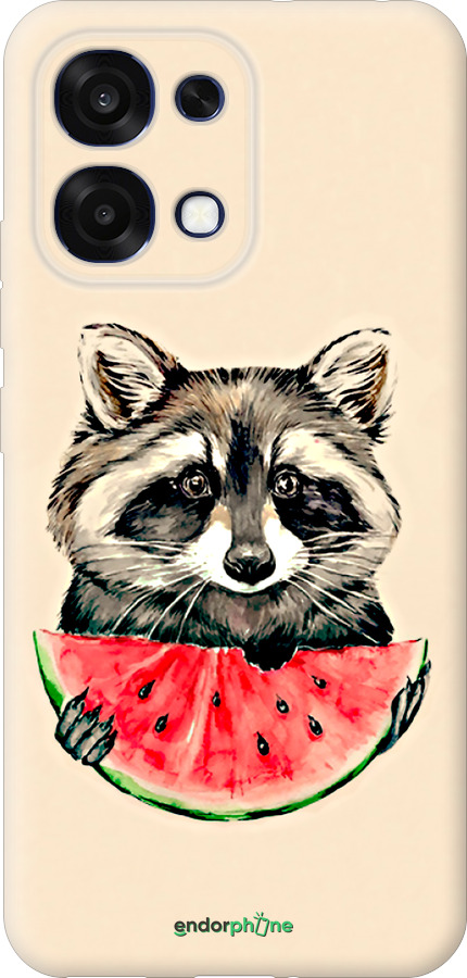 Силиконовый чехол Енотик с арбузом для Oppo F31 - 4605u-4238 изображение 