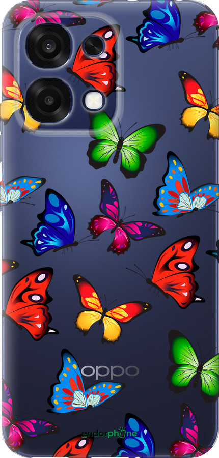 Силиконовый чехол Красочные мотыльки для Oppo A6 Pro 4G - 4761u-4229 изображение 