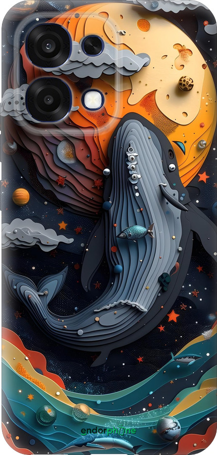 Силиконовый чехол Кит в космосе для Oppo A6 Pro 4G - 6328u-4229 изображение 