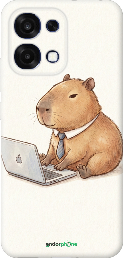 Силиконовый чехол Funny Capybara CEO Working для Oppo F31 - 6777u-4238 изображение 