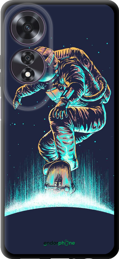 TPU чехол Космонавт на скейтборде для Oppo A60 4G - 4145b-3702 изображение 