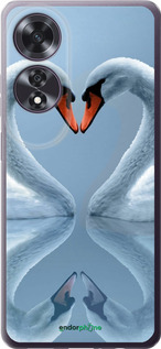 Силіконовий чехол Лебеді для Oppo A60 4G - 6007u-3702 изображение 