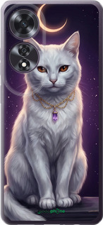 Силиконовый чехол Mystic White Cat Gothic Dark Purple Gold для Oppo A60 4G - 6805u-3702 изображение 