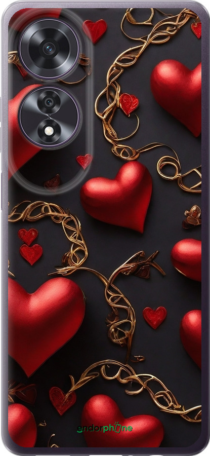 Силіконовий чехол Сердечки для Oppo A60 4G - 5831u-3702 изображение 