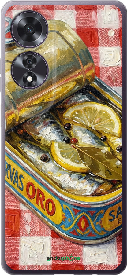 Силиконовый чехол Vintage Sardine Tin Phone для Oppo A60 4G - 6772u-3702 изображение 