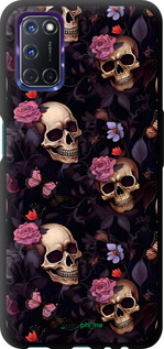 TPU чехол Черепи та троянди для Oppo A72 - 6316b-2011 изображение 