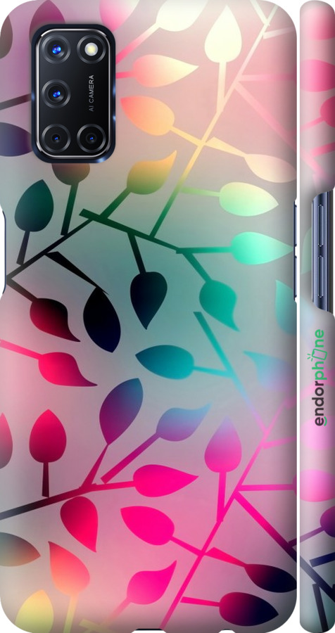 

3D пластиковий матовий чохол "Листя" для Oppo A72
