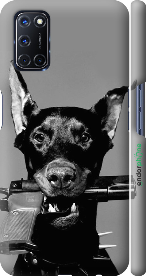 

Custodia in Plastica 3D opaca Dobermann" for Oppo A72", Grigio