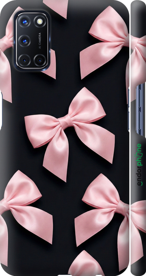 3D пластиковый матовый чехол Coquette Ribbons Dark Coquette для Oppo A72 - 6767m-2011 изображение 