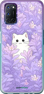 Силиконовый чехол Котик в цветах для Oppo A72 - 6390u-2011 изображение 