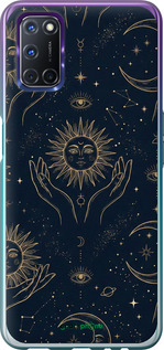 Силиконовый чехол Celestial Harmony: Sun & Moon Gold Mystic Pattern для Oppo A72 - 6778u-2011 изображение 