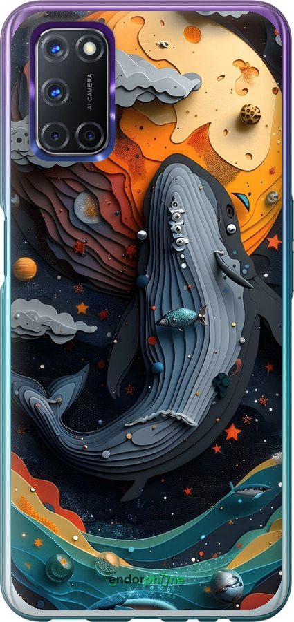 Силиконовый чехол Кит в космосе для Oppo A72 - 6328u-2011 изображение 