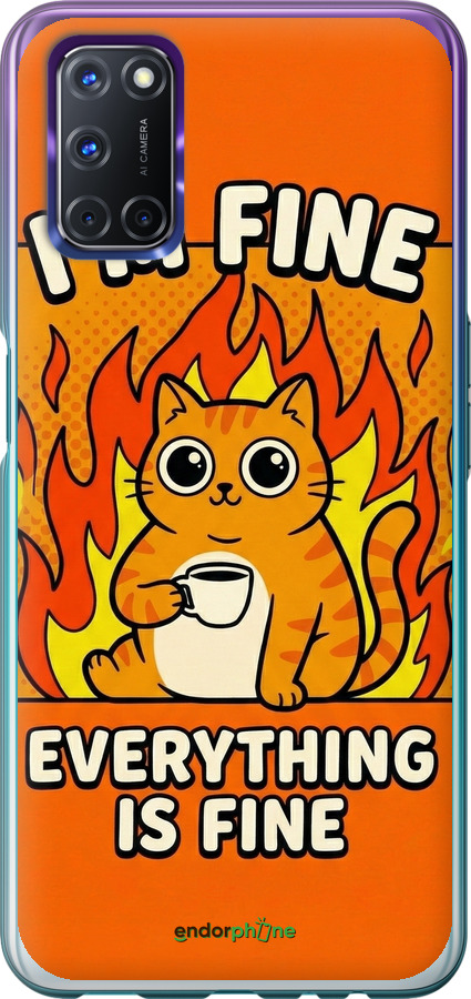 Силиконовый чехол Funny Cat для Oppo A72 - 6786u-2011 изображение 