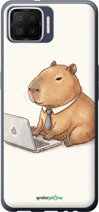 2D пластиковый чехол Funny Capybara CEO Working для Oppo A73 - 6777t-1379 изображение 