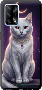 TPU чехол Mystic White Cat Gothic Dark Purple Gold для Oppo A74 - 6805b-2305 изображение 