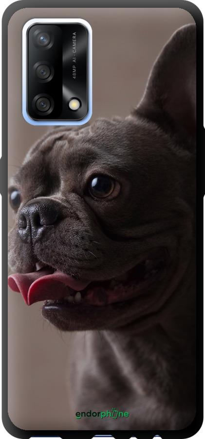 TPU nero чехол Bulldog carino для Oppo A74 - 5546b-2305 изображение 