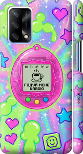 3D пластиковый матовый чехол Y2K Aesthetic Retro Pet: Годуй мене кавою для Oppo A74 - 6784m-2305 изображение 