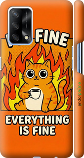 3D пластиковый матовый чехол Funny Cat для Oppo A74 - 6786m-2305 изображение 