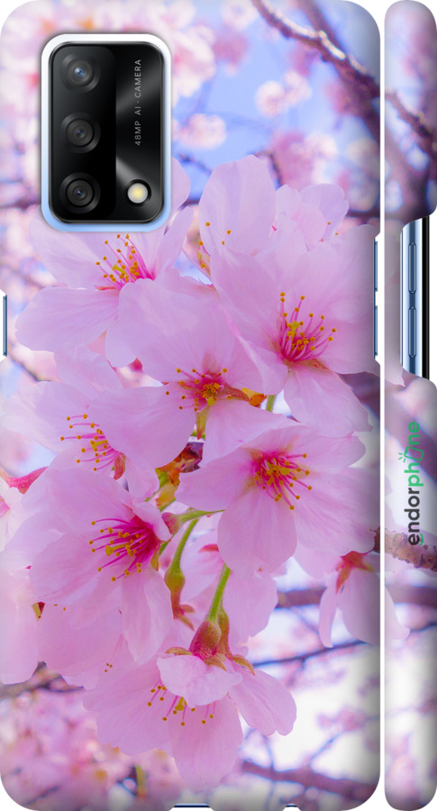 3D пластиковый матовый чехол Сакура для Oppo A74 - 6029m-2305 изображение 