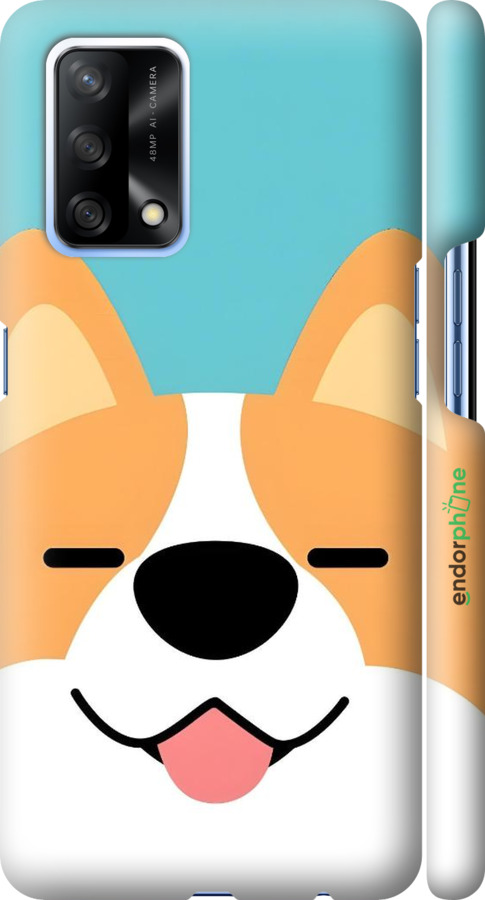 3D пластиковий матовий чехол Корги для Oppo A74 - 6280m-2305 изображение 