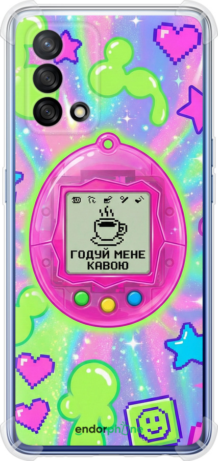 Силикон с усиленными углами чехол Y2K Aesthetic Retro Pet: Годуй мене кавою для Oppo A74 - 6784sp-2305 изображение 