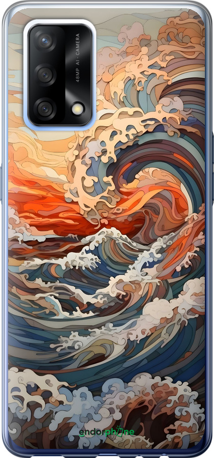 Силиконовый чехол Арт волны для Oppo A74 - 6324u-2305 изображение 