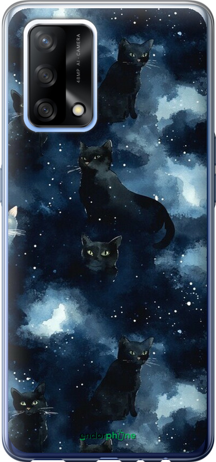 Силиконовый чехол Изображение Кошек с тёмной акварелью для Oppo A74 - 6521u-2305 изображение 