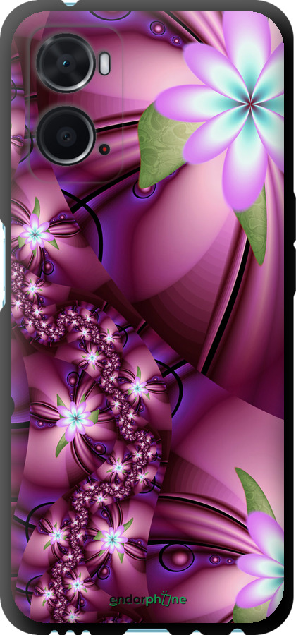

TPU чорний чохол "Квіткова мозаїка" для Oppo A76, Рожевий