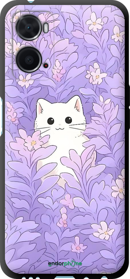 TPU чехол Котик в цветах для Oppo A76 - 6390b-2760 изображение 