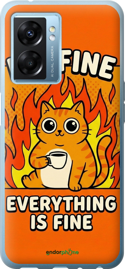 Силиконовый чехол Funny Cat для Oppo A77 5G - 6786u-1377 изображение 