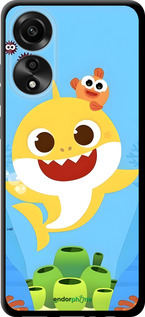TPU чехол Бейби Шарк для Oppo A78 4G - 6303b-3142 изображение 