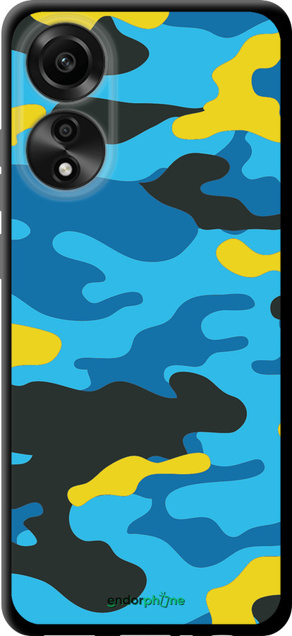 TPU чехол Желто-голубой камуфляж для Oppo A78 4G - 1084b-3142 изображение 