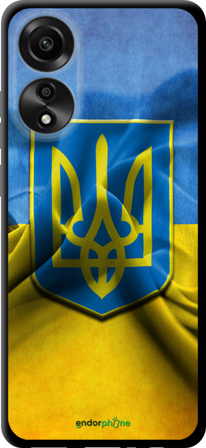 

TPU чорний чохол "Прапор та герб України" для Oppo A78 4G, Блакитний